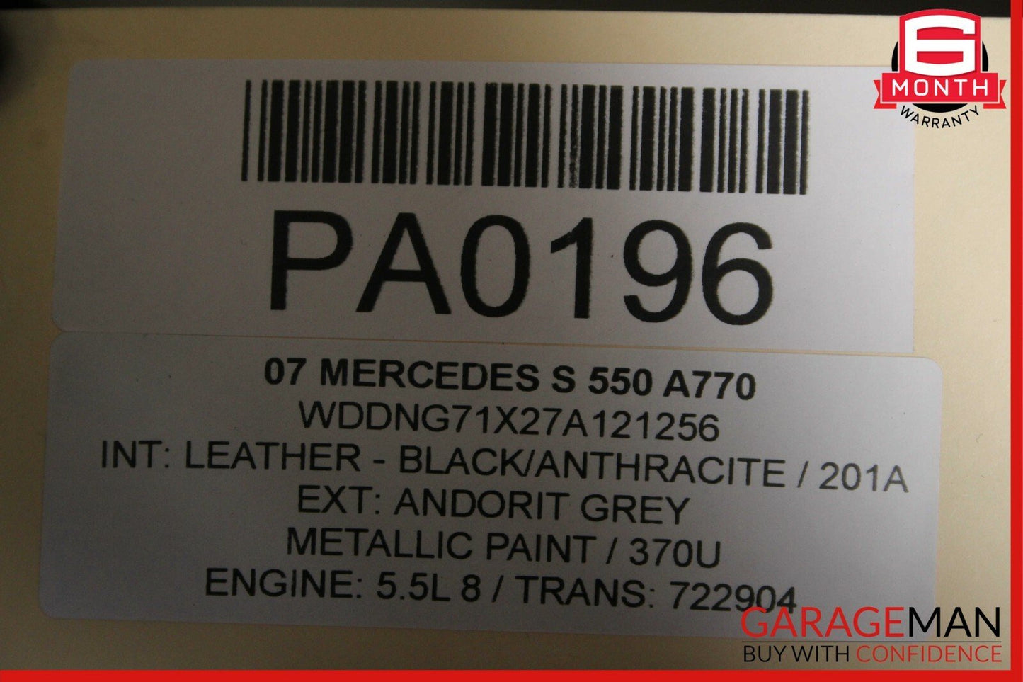 07-13 Mercedes W221 S350 S400 S550 Rear Window Sunshade Screen Roller Blind OEM
