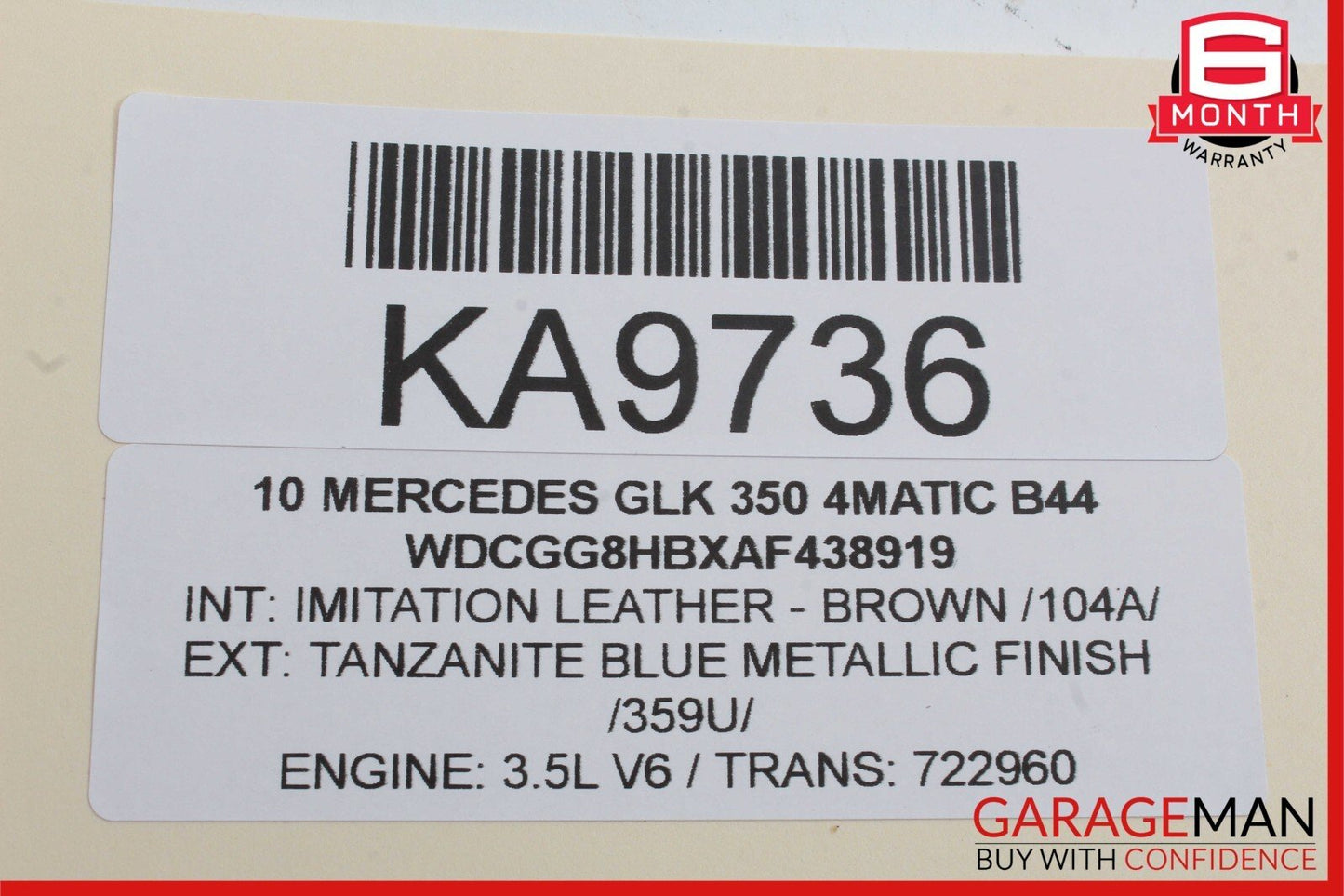 08-16 Mercedes X204 GLK350 E350 C300 Rear Left Door Window Regulator Motor Unit