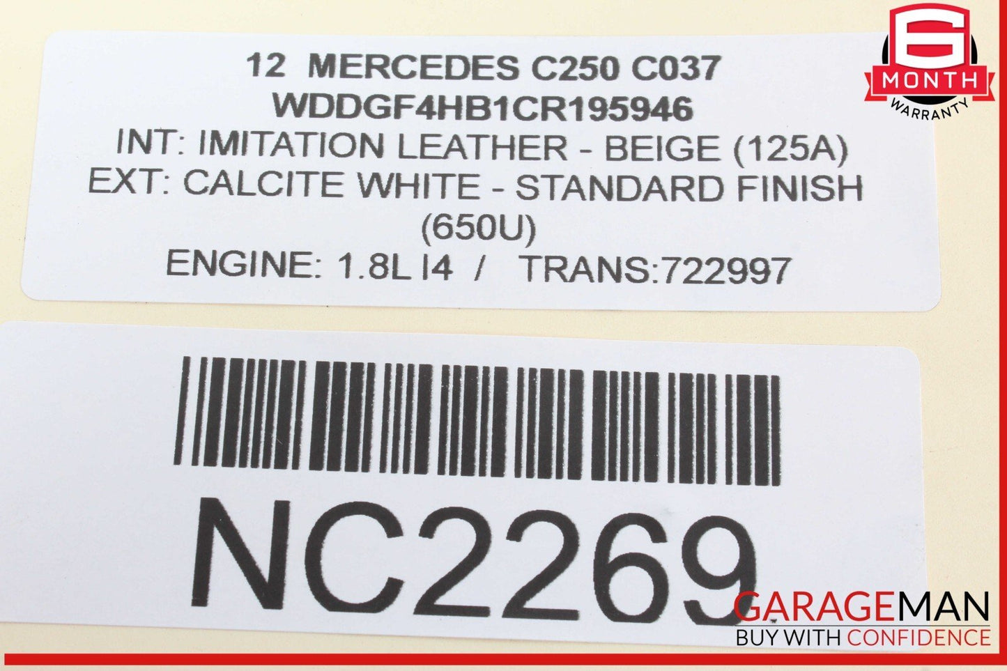 08-14 Mercedes W204 C250 C300 Trunk Lid Tailgate Handle Trim Cover OEM