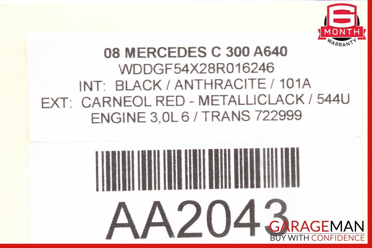 08-14 Mercedes W204 C250 C300 Rear Center Console Ashtray Ash Tray 2048100130