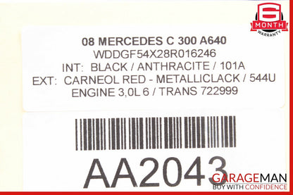 08-14 Mercedes W204 C250 C300 Rear Center Console Ashtray Ash Tray 2048100130