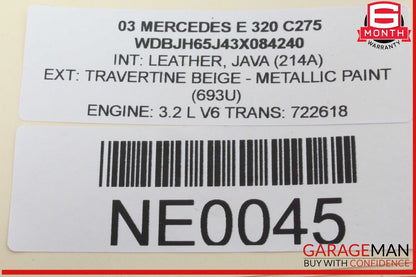 01-11 Mercedes W210 E320 C240 Trunk Lid Lock Latch Handle 2037500893 OEM