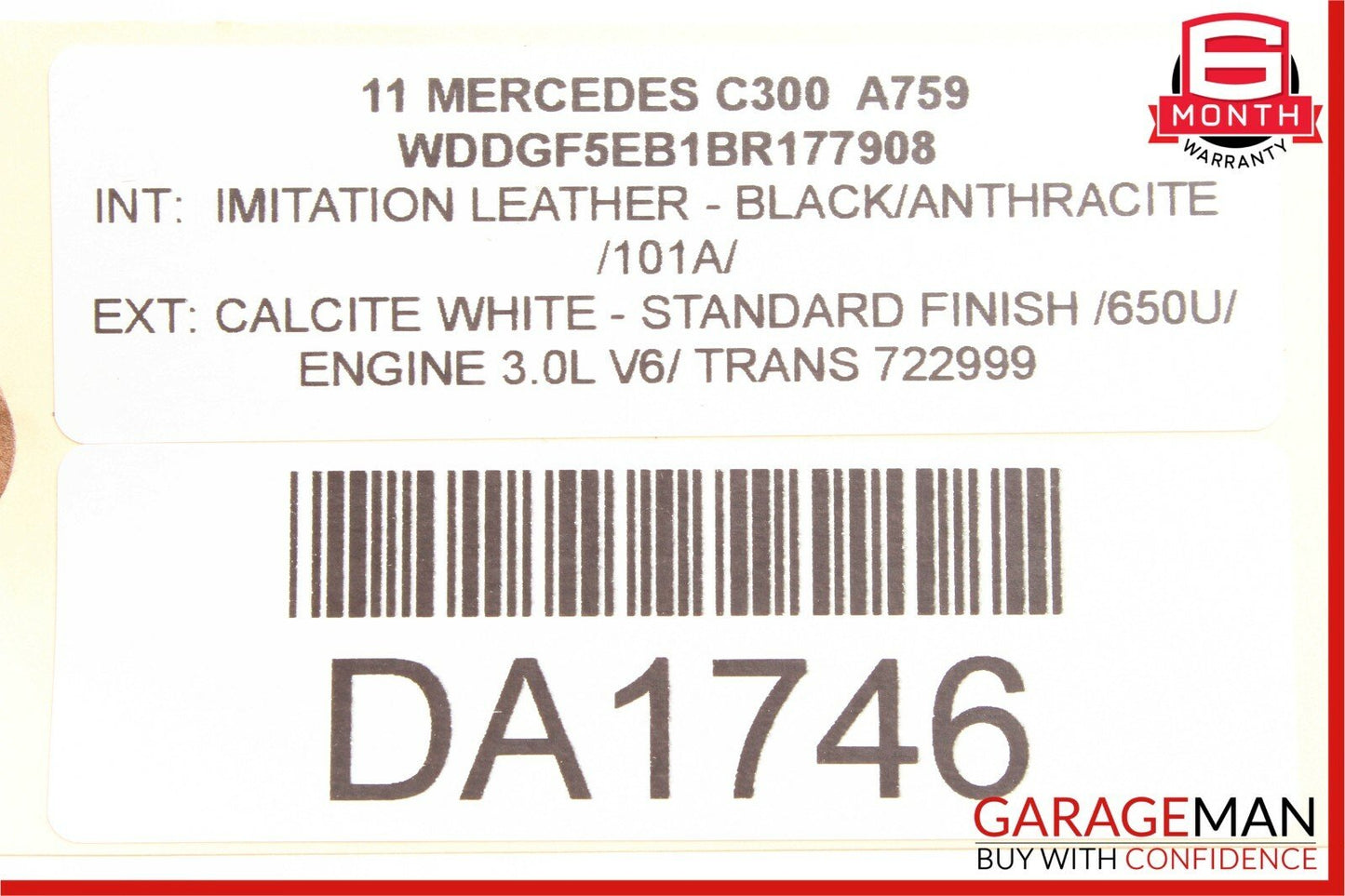 10-14 Mercedes W204 C300 Rear Left Driver Side Exterior Door Handle White OEM