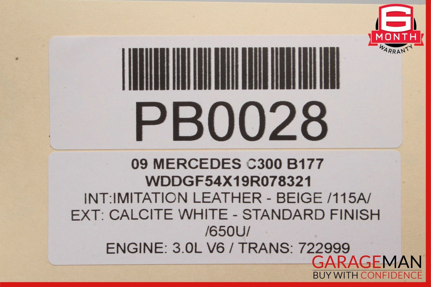 08-14 Mercedes W204 C250 AMG Sport Left Side Skirt Rocker Panel Calcite White