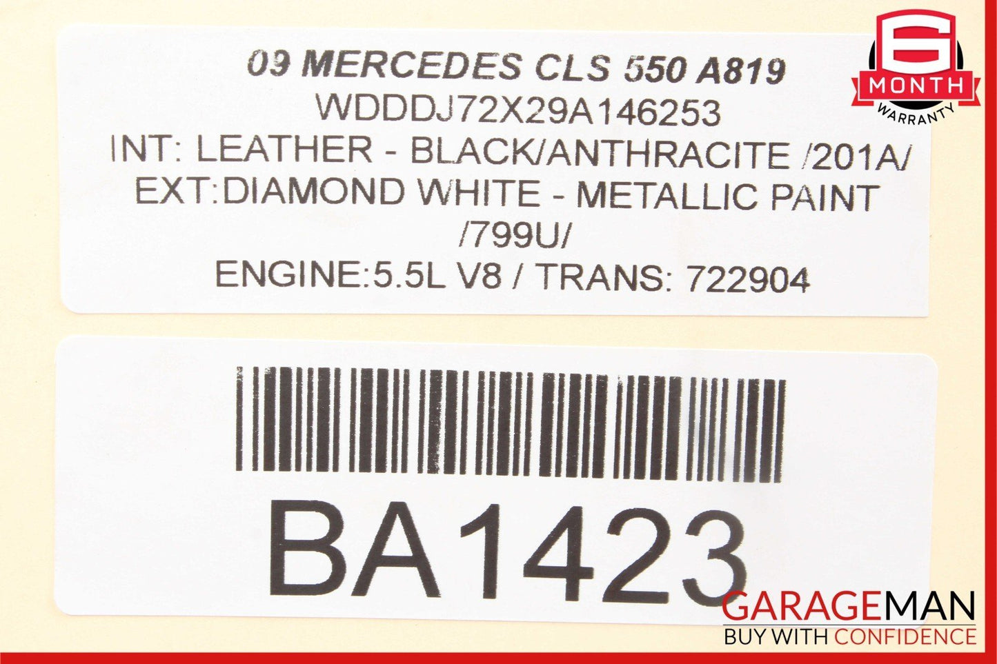 06-11 Mercedes W219 CLS500 CLS550 Door Lock Latch Actuator Keyless Go Rear Left