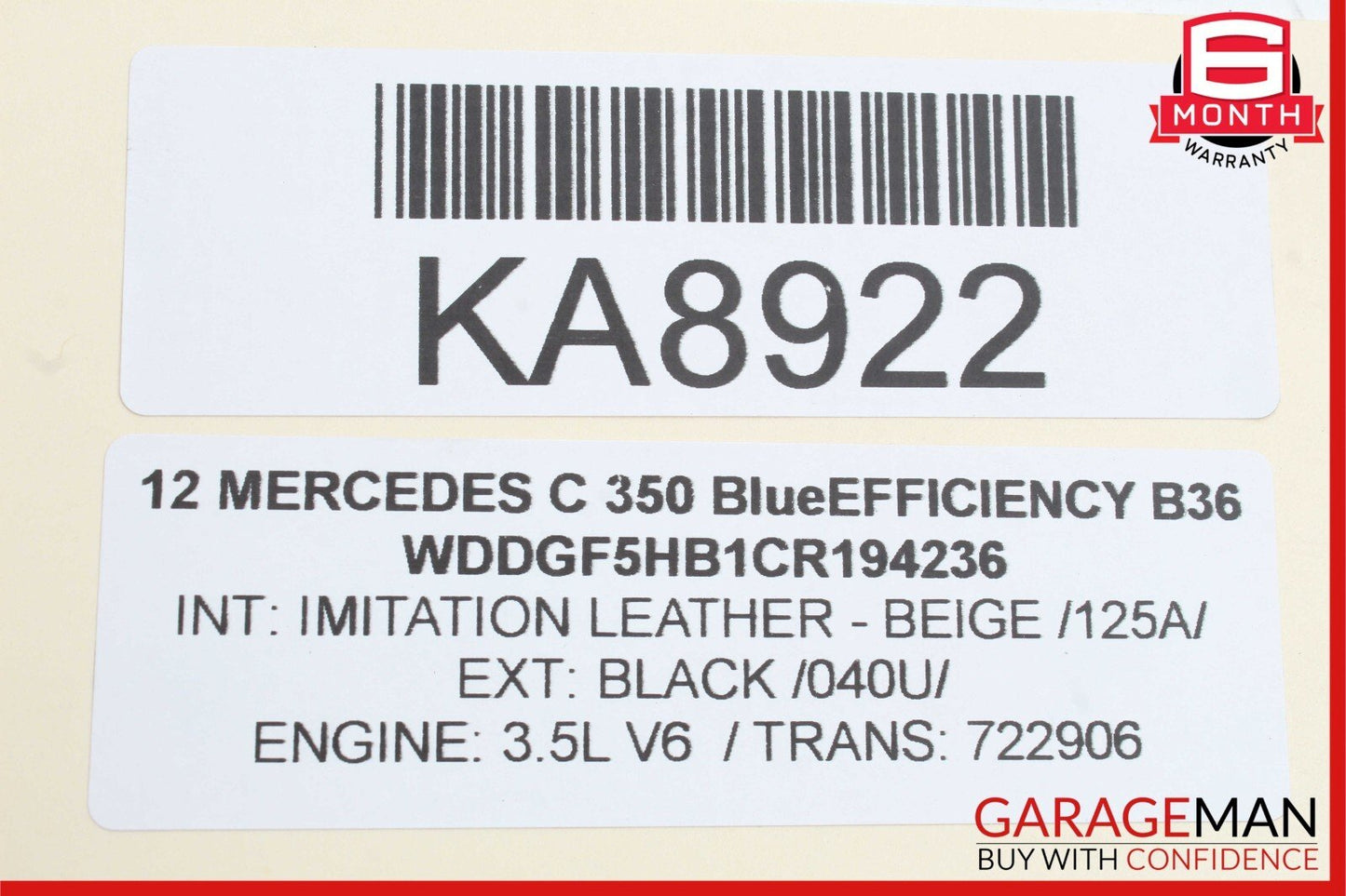 12-14 Mercedes W204 C250 C300 C350 Rear Left Side Exterior Door Handle Black