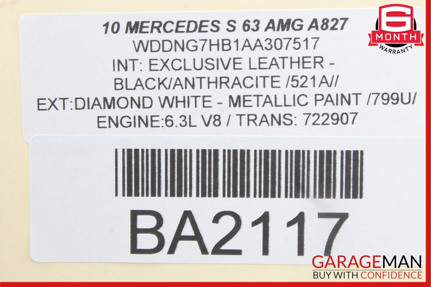 07-13 Mercedes W221 S63 AMG S400 Right Passenger B-Pillar Cover Trim Suede OEM