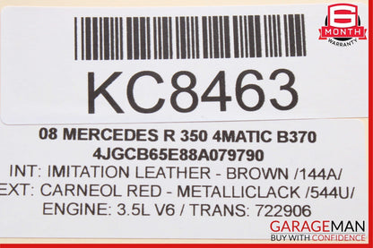 06-13 Mercedes W251 R350 GL350 Front Left Side Window Regulator Motor Unit OEM