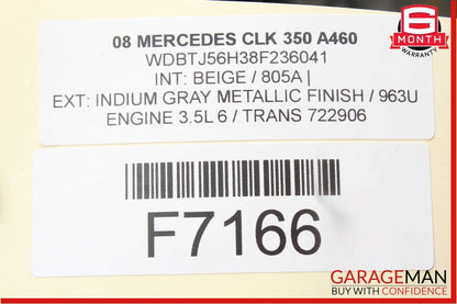 06-09 Mercedes W209 CLK350 CLK550 Steering Column Surround Trim Cover Beige OEM