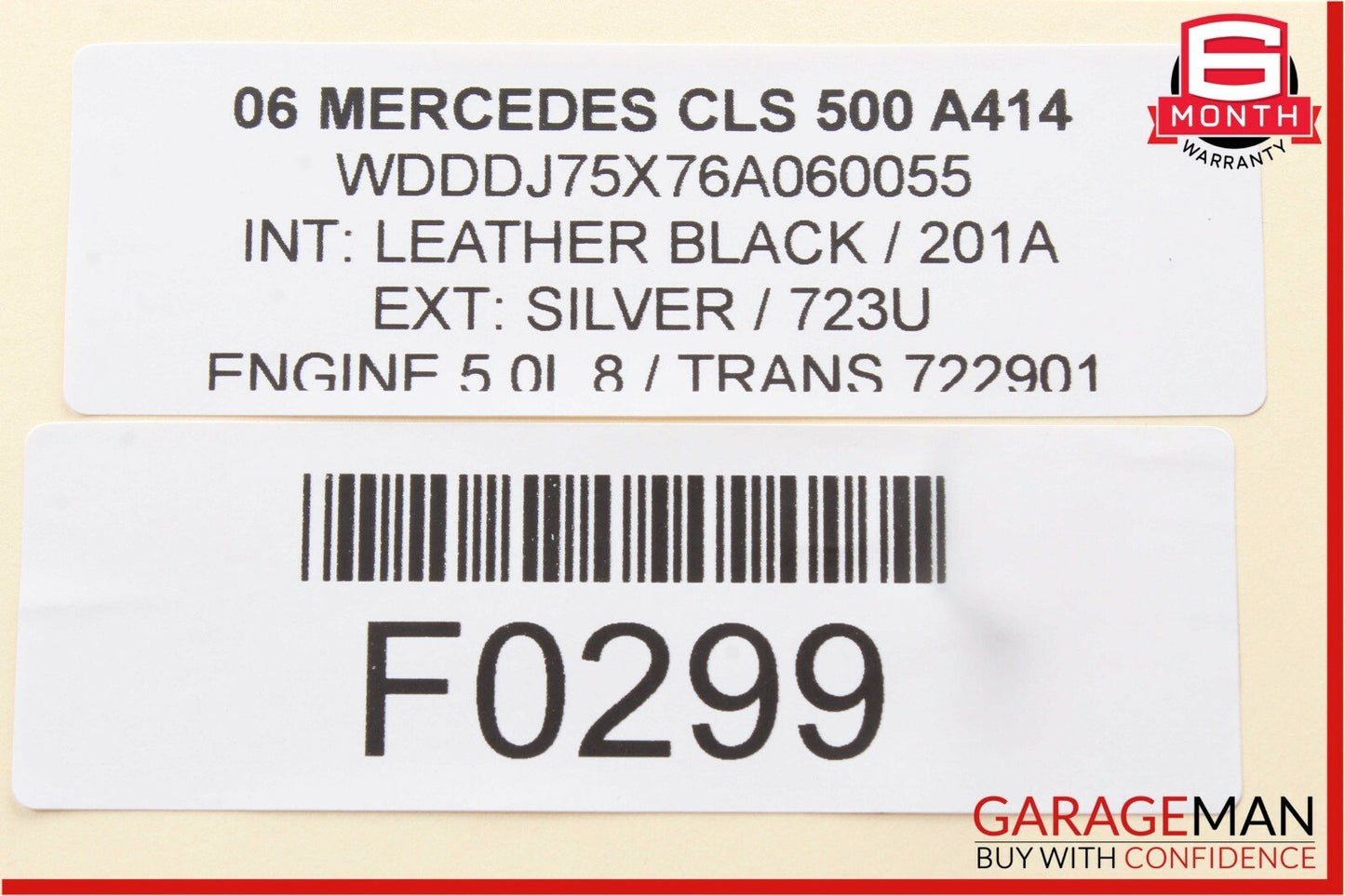 03-11 Mercedes W211 E350 CLS500 Rear Overhead Dome Light 2118206601 Gray OEM