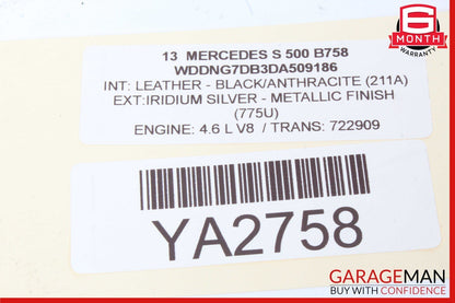 10-14 Mercedes W216 CL550 S500 S600 Front Upper Interior Rear View Mirror Gray