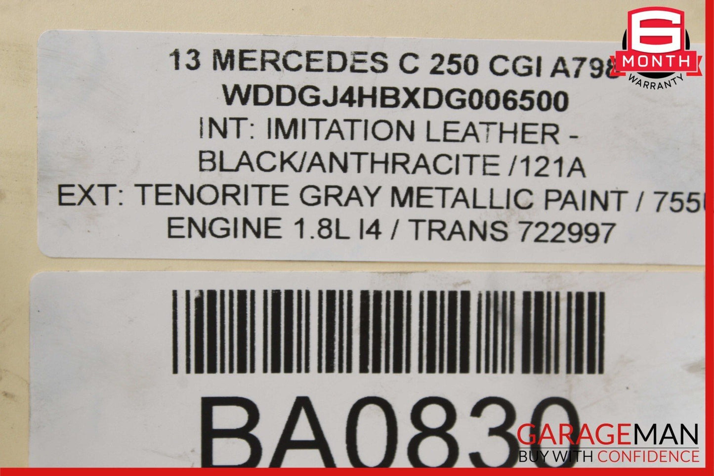 12-14 Mercedes W204 C250 RWD Driveshaft Line Prop Propeller Drive Axle Shaft