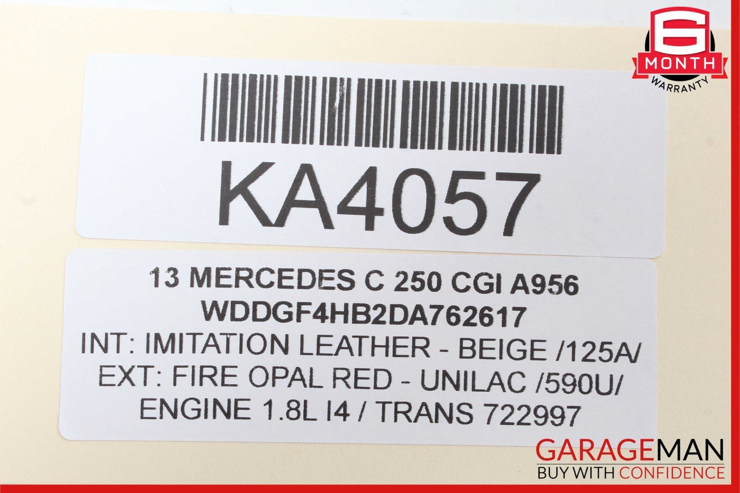 12-14 Mercedes W204 C250 C350 Tail Light Lamp LED Right Passenger Side OEM