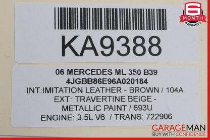 06-12 Mercedes X164 GL450 ML350 Front Right Side Exterior Door Handle Beige