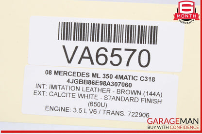 05-12 Mercedes W164 ML350 4MATIC Right Side Engine Camshaft Cam Shaft Intake OEM