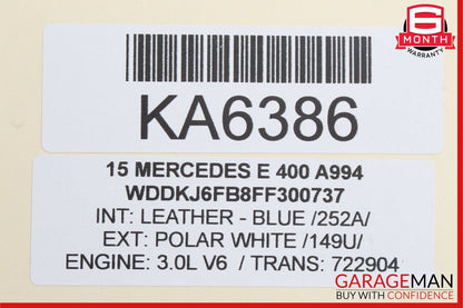 10-16 Mercedes E350 E550 Coupe Rear Left Door Window Regulator Frame w/o Motor