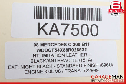 08-14 Mercedes W204 C300 C350 C250 Interior Rear View Mirror Black OEM
