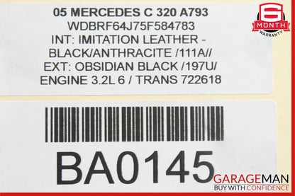 01-07 Mercedes W203 C320 C55 AMG Rear Left Side Door Lock Latch Actuator OEM