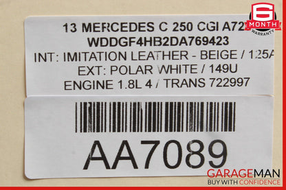 12-14 Mercedes W204 C250 Front Right Side Dash AC A/C Air Vent Grille Trim OEM