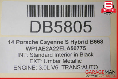 11-18 Porsche Cayenne 958 Top Roof Sun Roof Sunroof Glass Motor Frame Panel Assy
