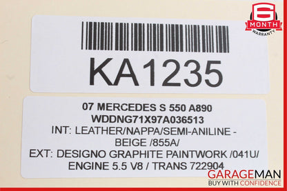 07-13 Mercedes W221 S550 Front Right Passenger Side Under Seat Control Module