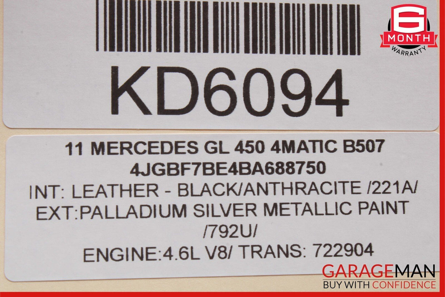 10-12 Mercedes X164 GL450 GL550 Rear Right Side Taillight Tail Light Lamp OEM