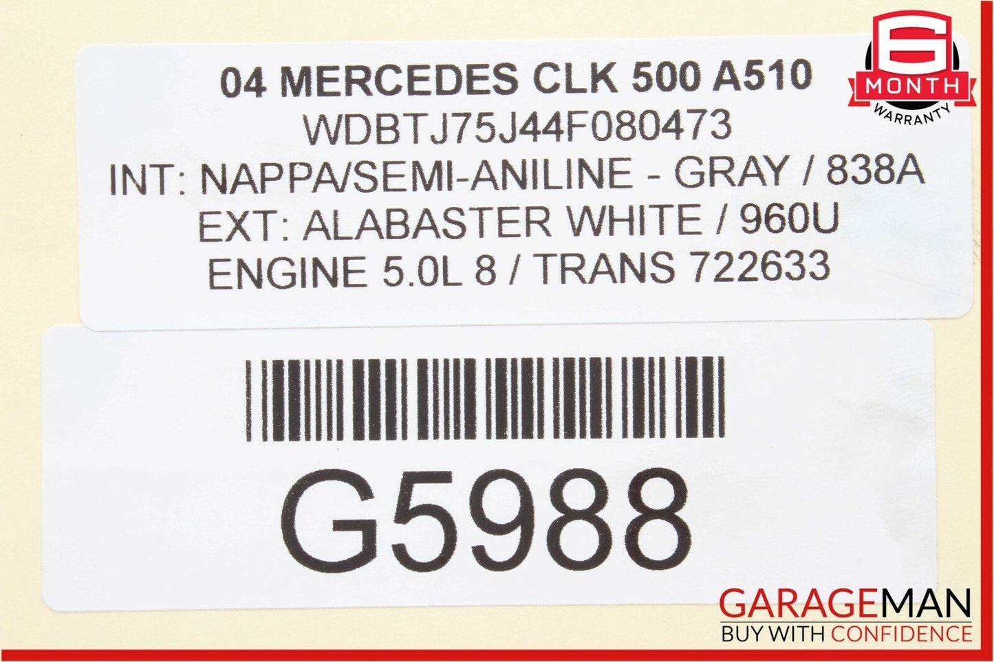 03-09 Mercedes W209 CLK500 Front Left Side Suspension Lower Control Arm