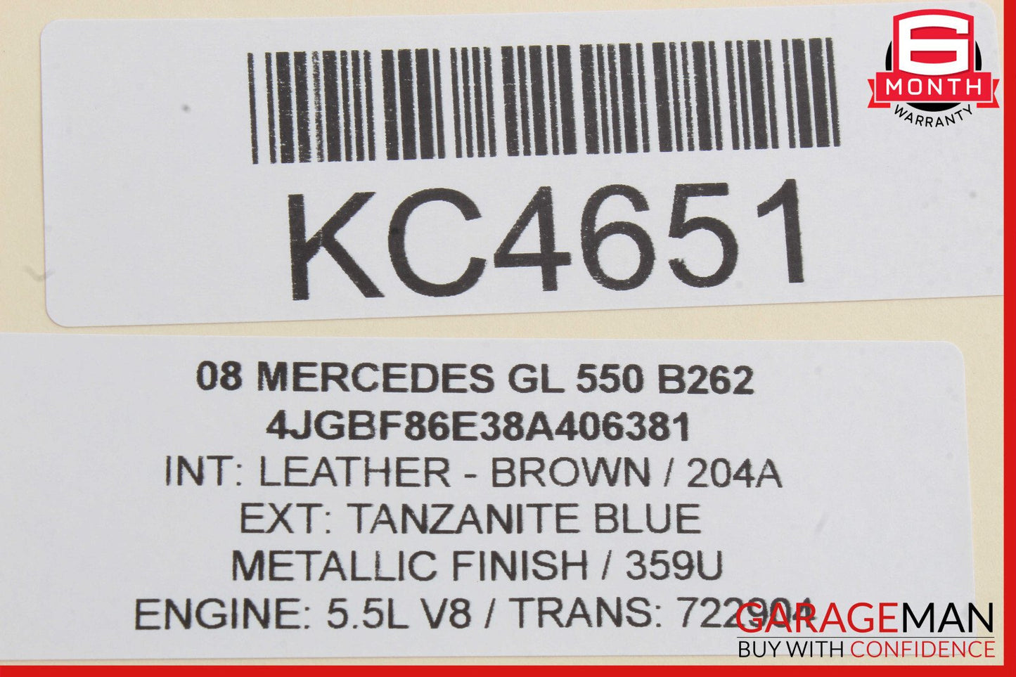 07-09 Mercedes X164 GL550 Right Passenger Side Tail Light Lamp OEM