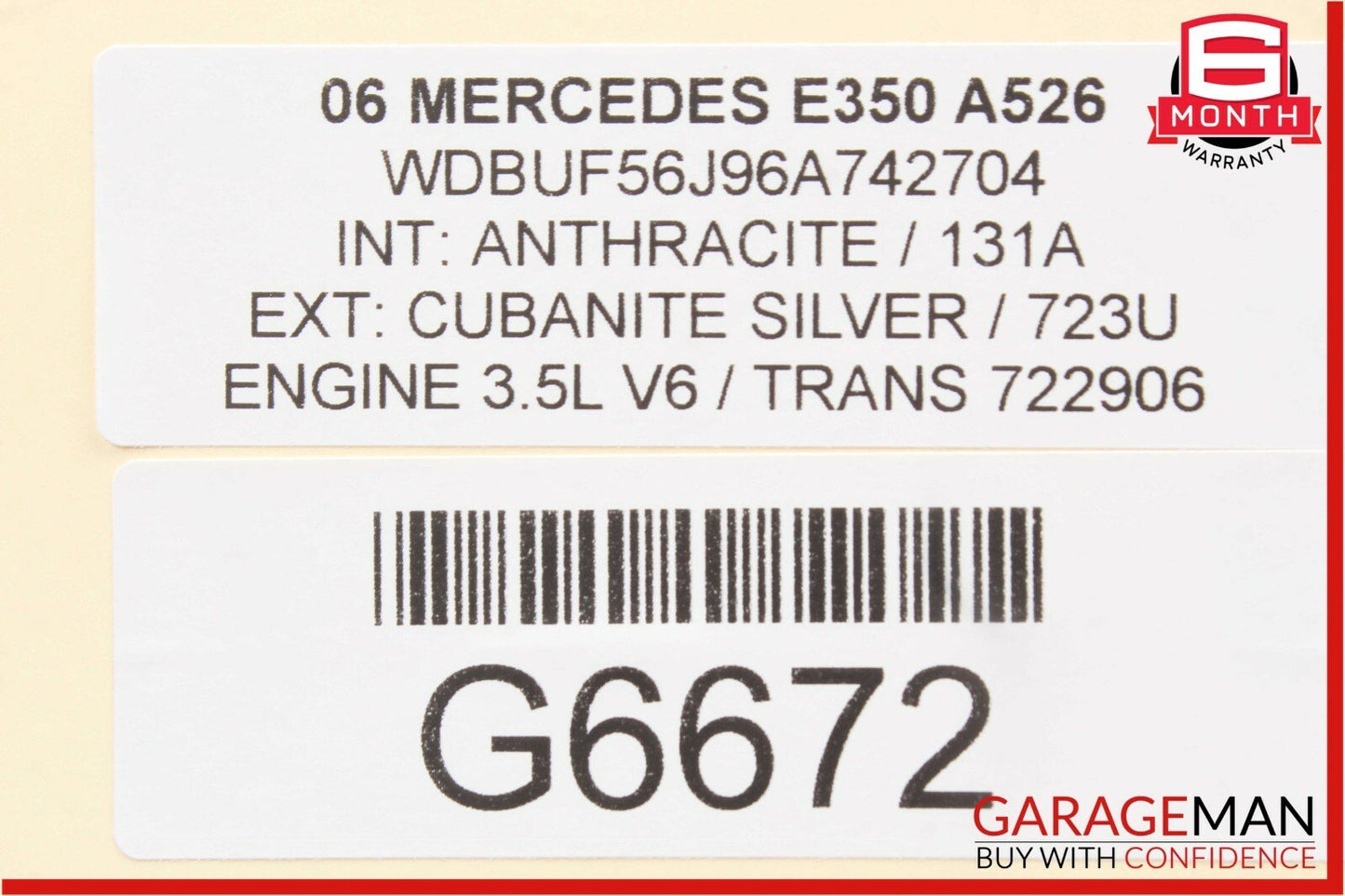 03-09 Mercedes W211 E320 E350 E500 Rear Left Side Exterior Door Handle Silver