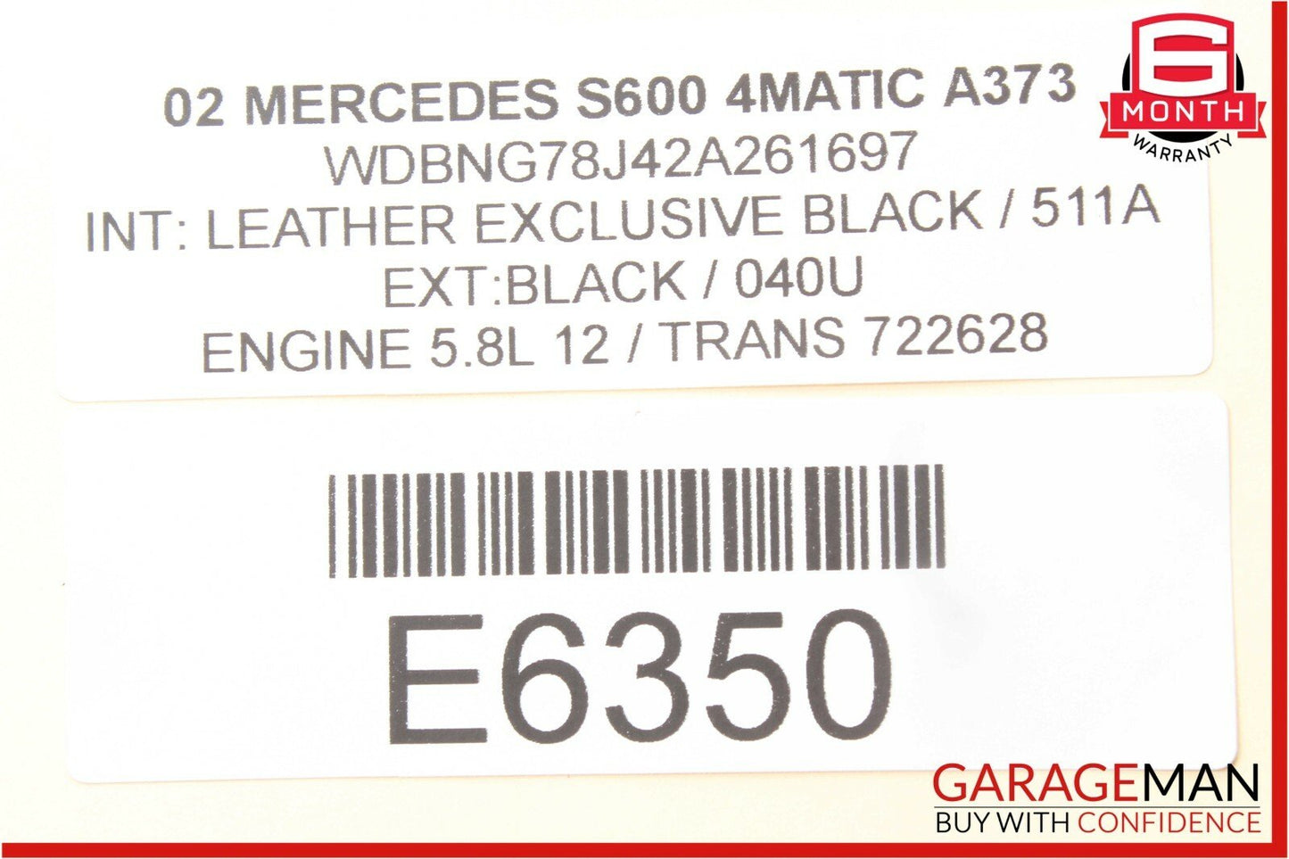 00-06 Mercedes W220 S600 Rear / Left Seat Track Motor OEM