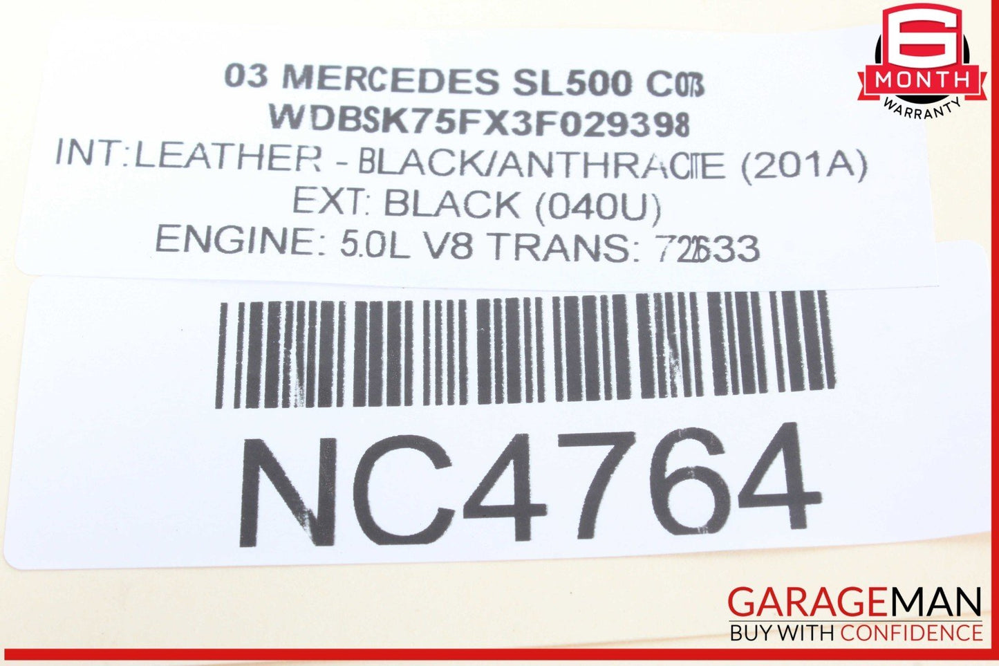 03-12 Mercedes R230 SL500 SL55 AMG Left Driver Side Hood Vent Grille Grill OEM
