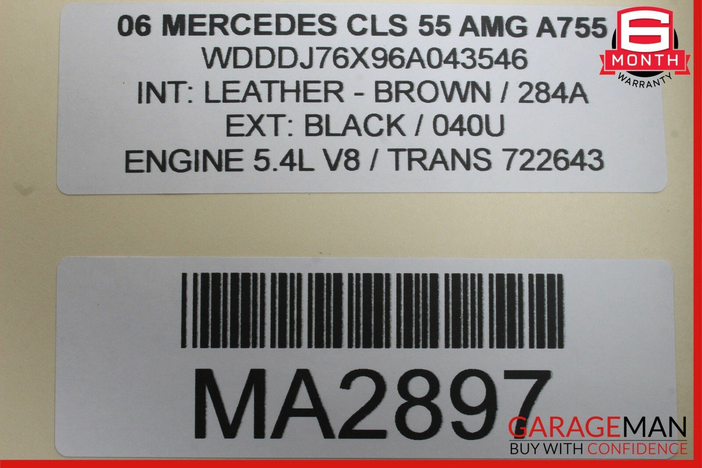 07-11 Mercedes W219 CLS55 AMG Left Side Air Intake Cleaner Filter Box OEM