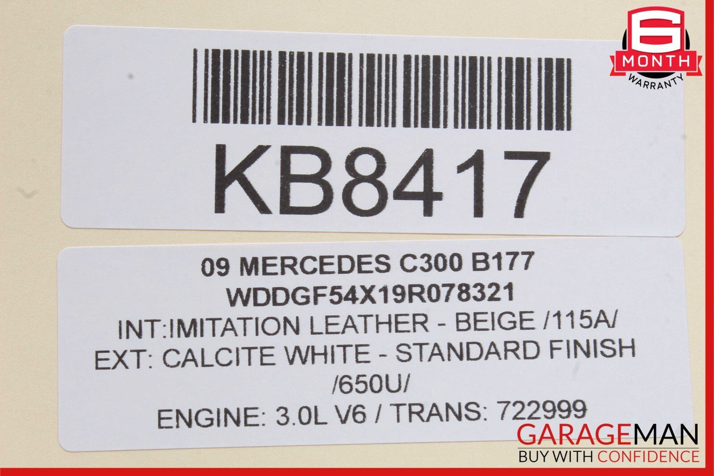 08-11 Mercedes W204 C300 C250 Rear Left Exterior Door Handle 2047600734 OEM