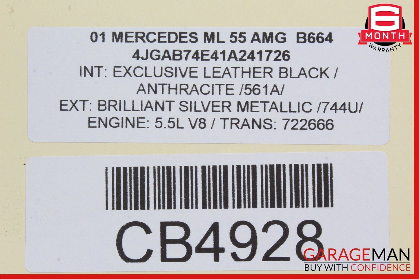 00-03 Mercede W163 ML55 AMG Instrument Cluster Speedometer 1635402411 OEM
