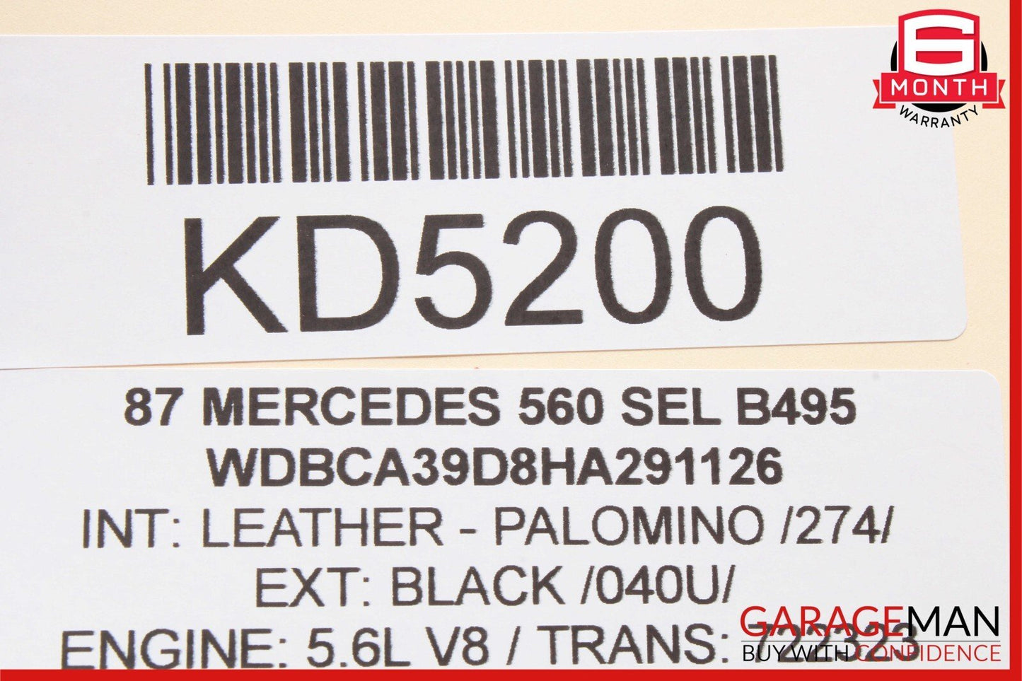 86-91 Mercedes W126 560SEL 420SEL Rear Right Vacuum Lock Actuator Element OEM