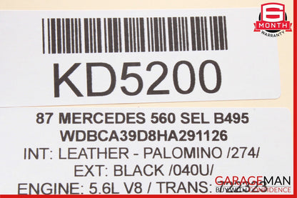 86-91 Mercedes W126 560SEL 420SEL Rear Right Vacuum Lock Actuator Element OEM