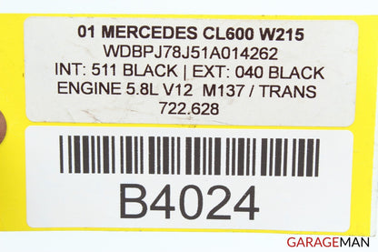 00-02 Mercedes W215 CL600 Center Dashboard Hazard Light Switch Control Panel OEM