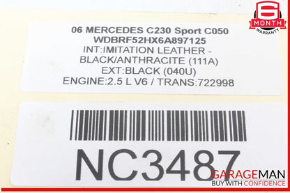 05-11 Mercedes W203 C230 Sport Engine Upper Oil Sump Baffle Pan 2720100128 OEM