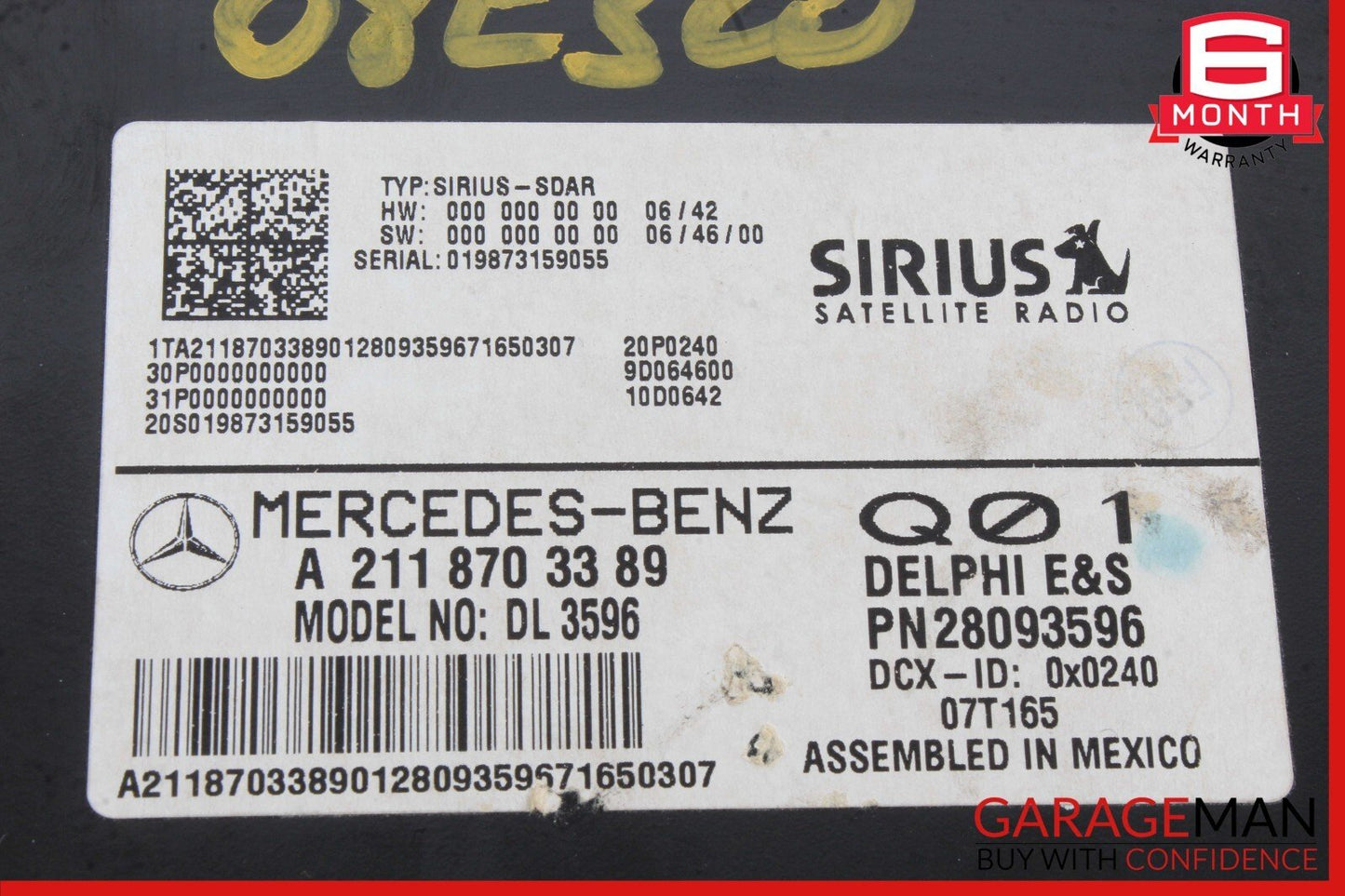 Mercedes X164 GL450 E550 ML350 E320 Sirius Satellite Radio Receiver Module Unit
