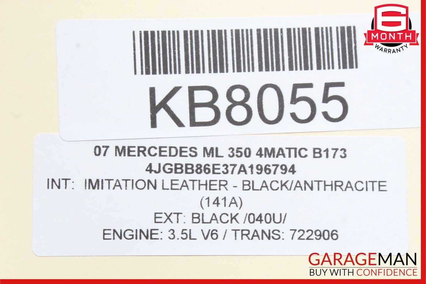 06-09 Mercedes W164 ML350 4MATIC Steering Wheel Black w/ Wood Top OEM