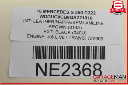 14-17 Mercedes W222 S550 Front Right Passenger Side Seat Belt Seatbelt Black OEM