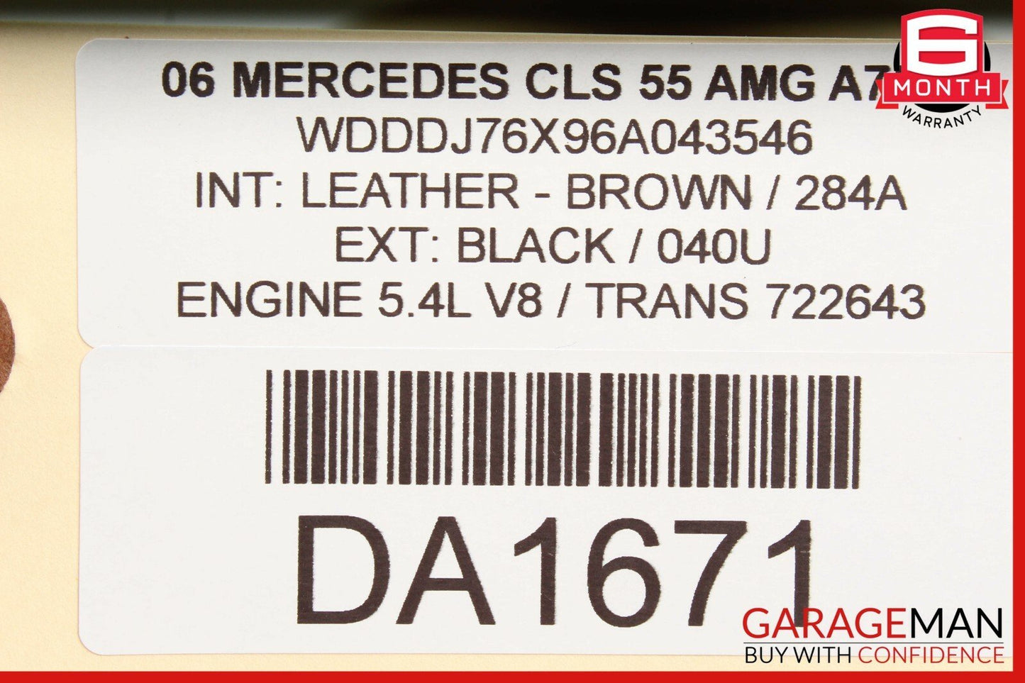 06-11 Mercedes W219 CLS55 AMG Front Right / Left Side Seat Headrest Head Rest