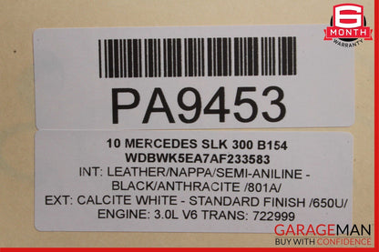 05-11 Mercedes R171 SLK300 Rear Right Convertible Roof Top Hinge Bracket Frame