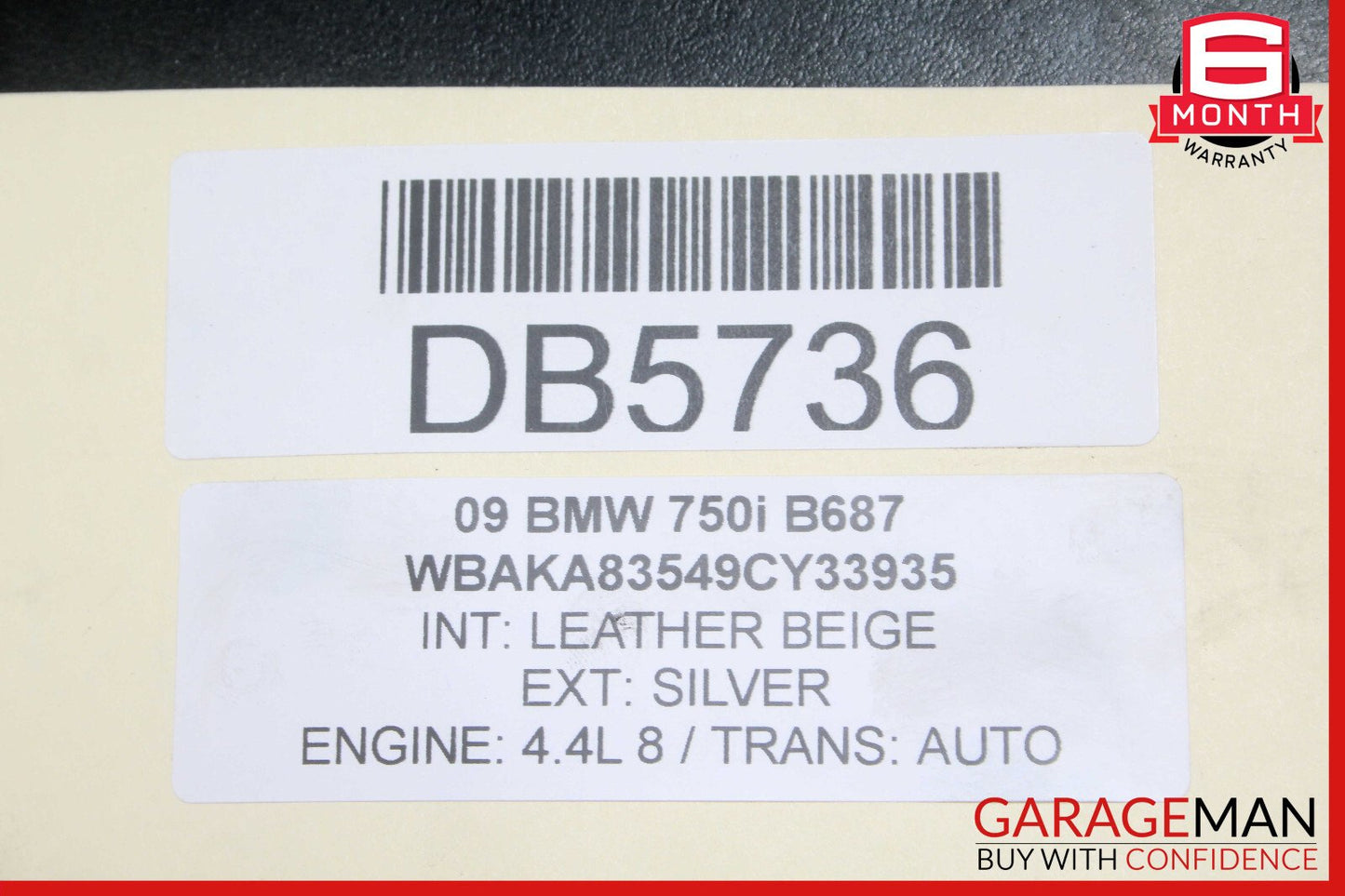 09-15 BMW 750i 750Li Rear Left Exterior Door Shell Panel Silver OEM
