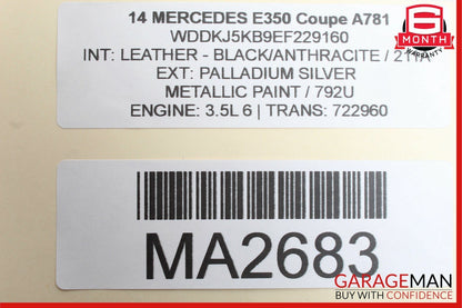 08-17 Mercedes W212 E350 Trunk Lid Latch Lock Actuator w/ Cylinder Lock Latch