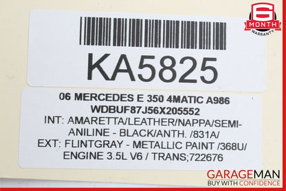03-09 Mercedes W211 E350 4Matic Door Lock Actuator Rear Left Driver Side OEM