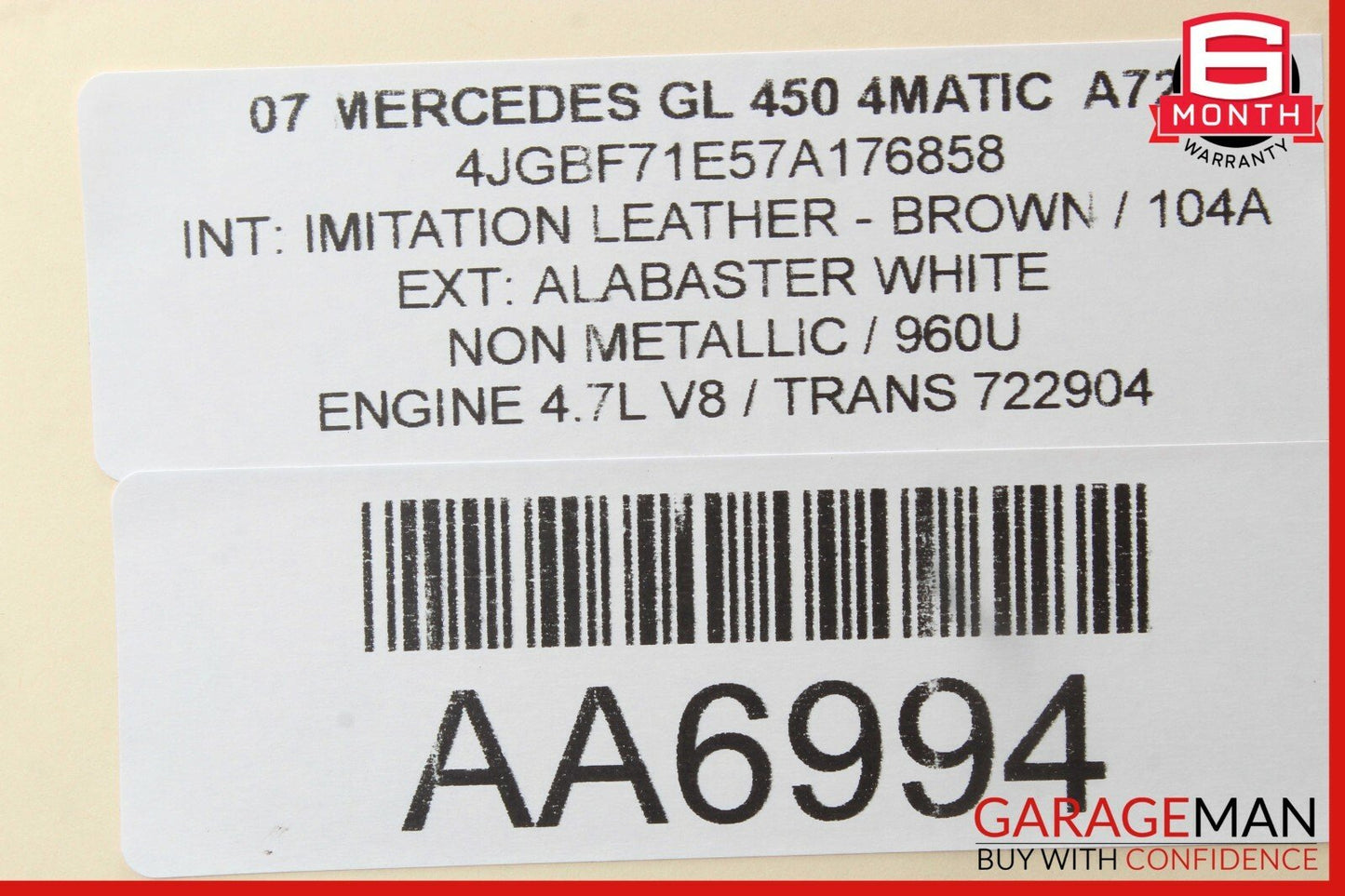 07-12 Mercedes GL320 GL450 Rear Third Row Seat Power Folding Controller Module