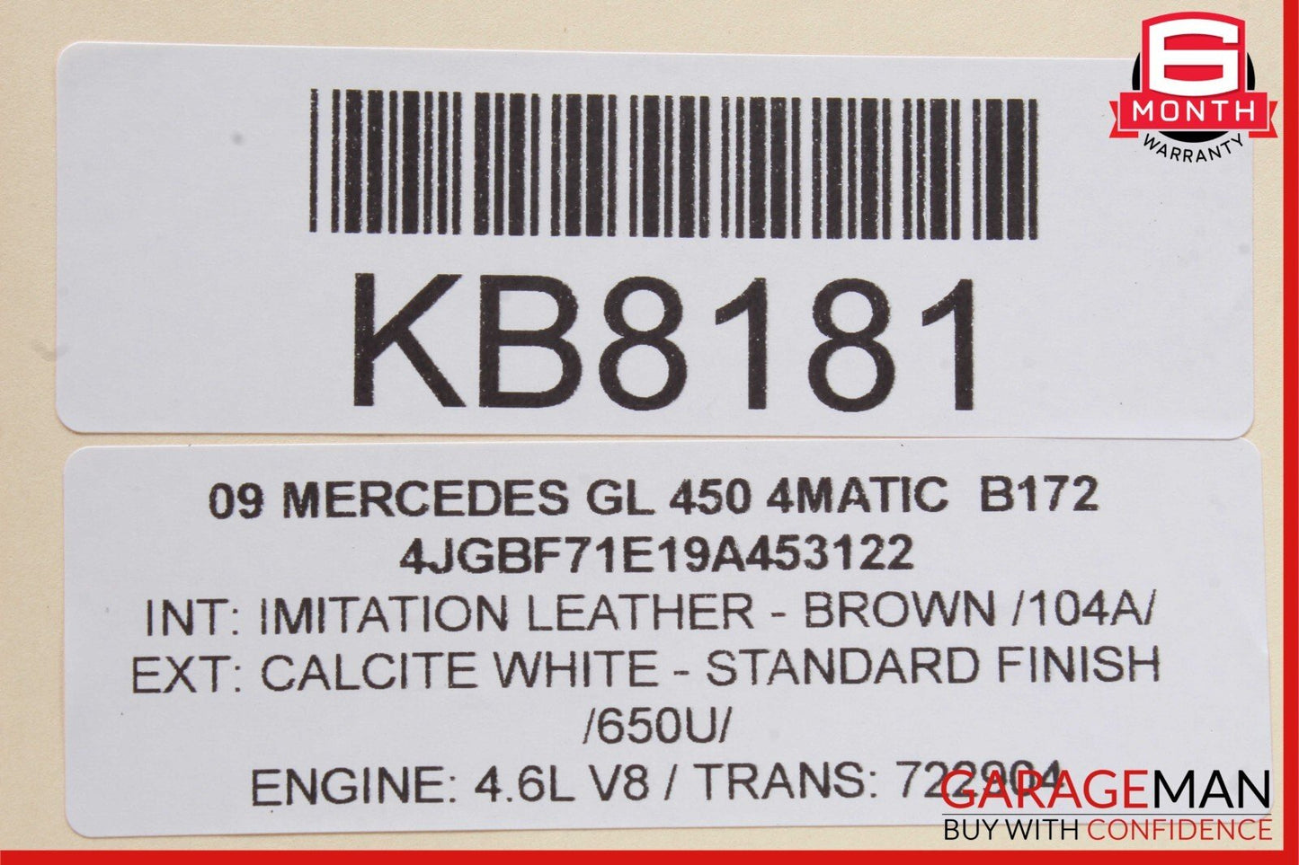 06-12 Mercedes GL350 GL450 ML350 Rear Left Side Quarter Window Regulator Motor