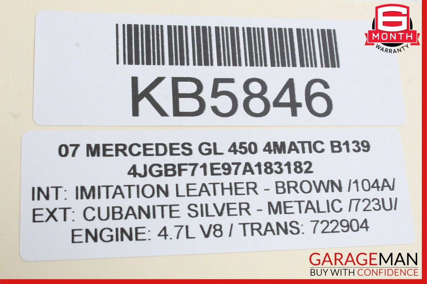 07-16 Mercedes X164 GL450 4MATIC 3rd Third Row Seat Motor 1648201942 OEM