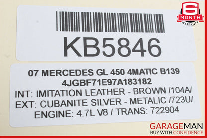 07-16 Mercedes X164 GL450 4MATIC 3rd Third Row Seat Motor 1648201942 OEM